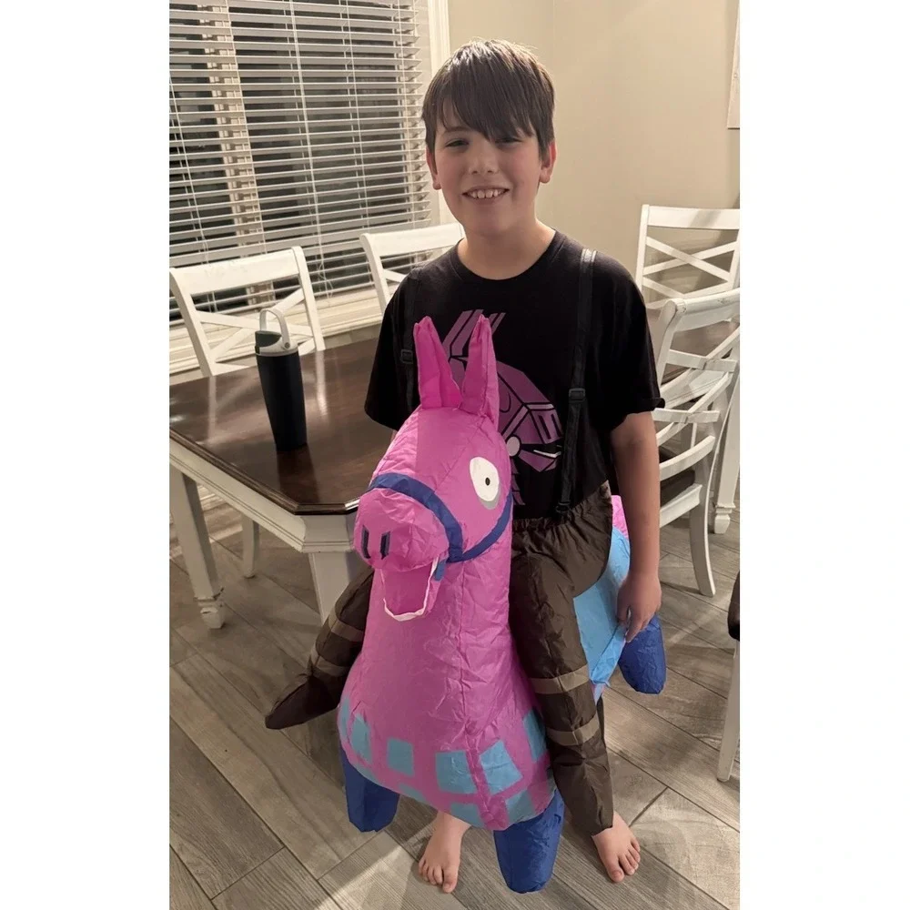 Fortnite Giddy Up Blow Up Lama Youth Costume Inflatable Purple Halloween Tested - Picture 4 of 5
